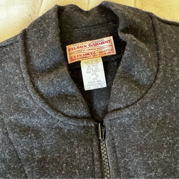 Filson Men’s MACKINAW Charcoal Wool Vest Liner NWOT - Picture 3 of 10